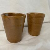 Ensemble de 2 mugs tasses verre en grès Digoin