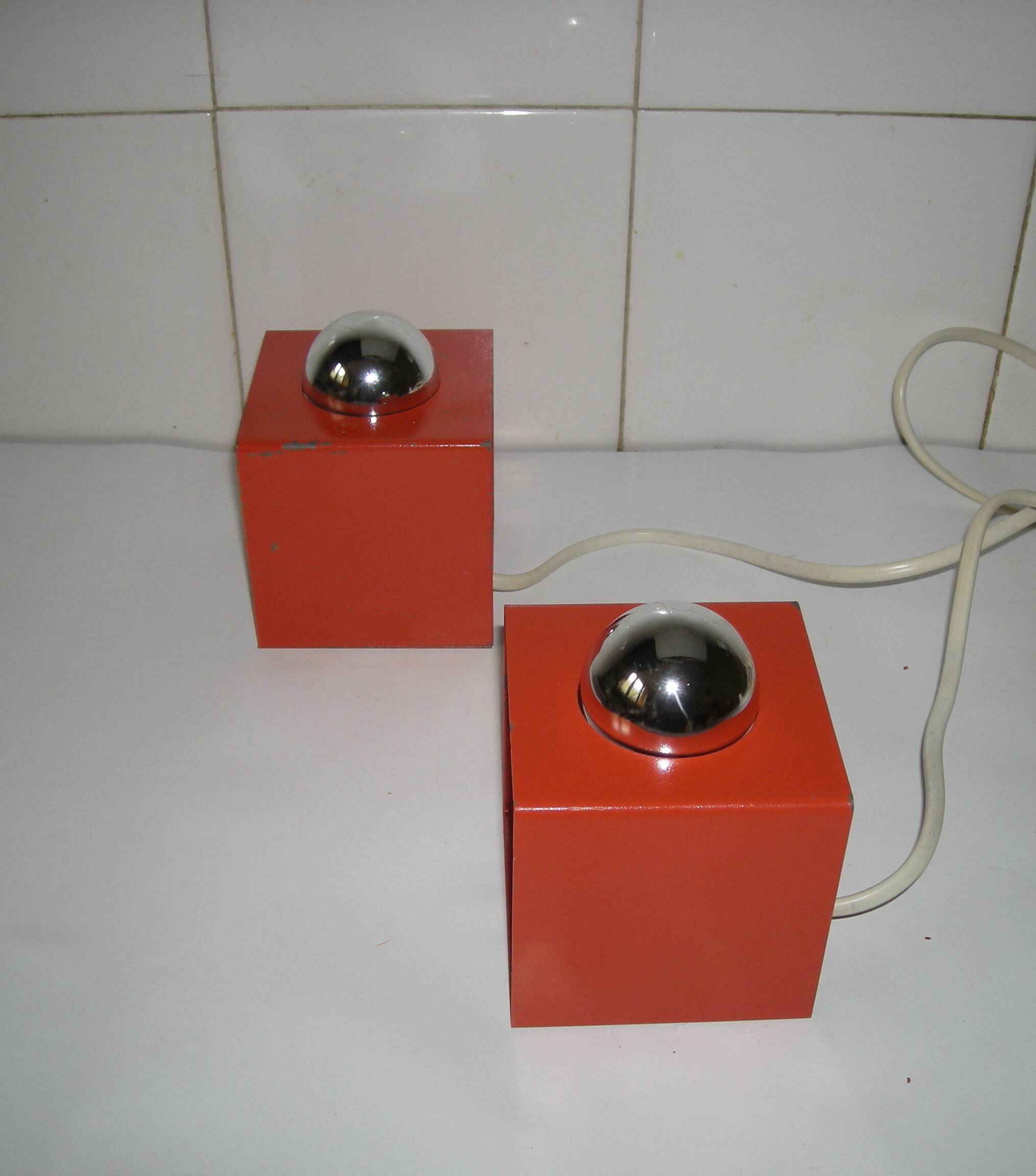 Pair of Orange Lamps from the 70s