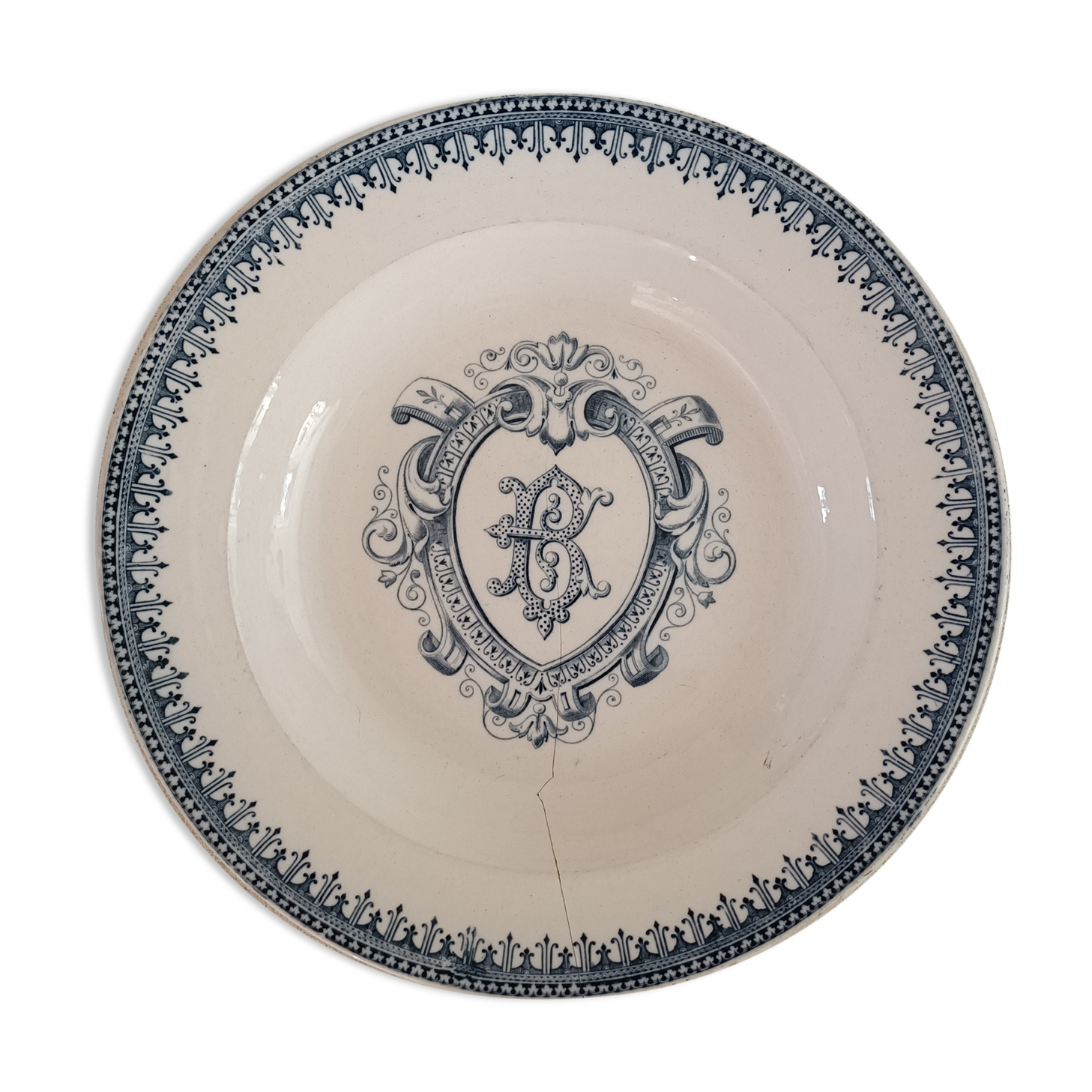 Plate iron earth monogram B