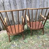 Pair of Baumann armchairs "evangelical" model