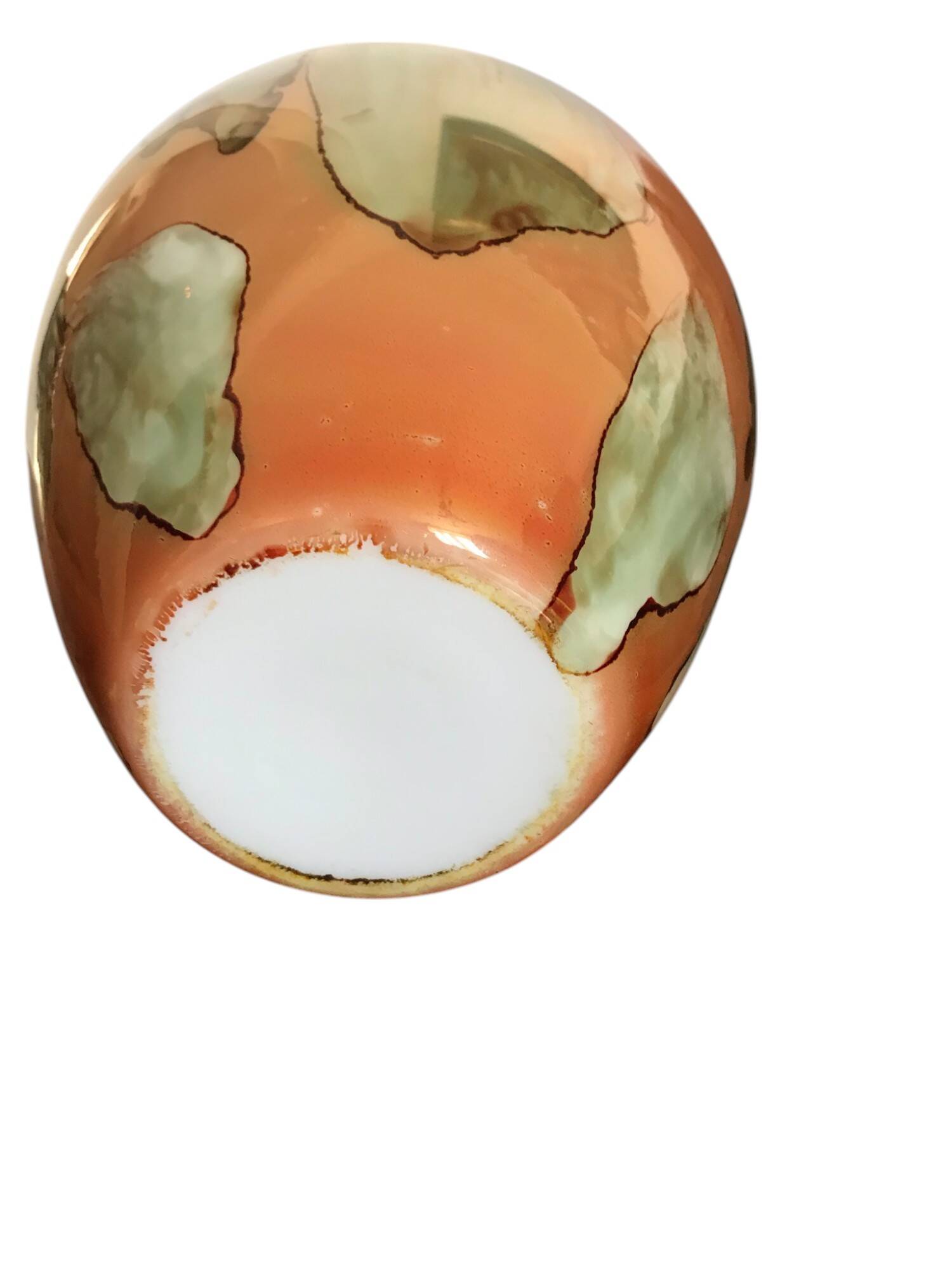 Vintage opaline vase with ruffled neck Stelvia Italy circa 1960