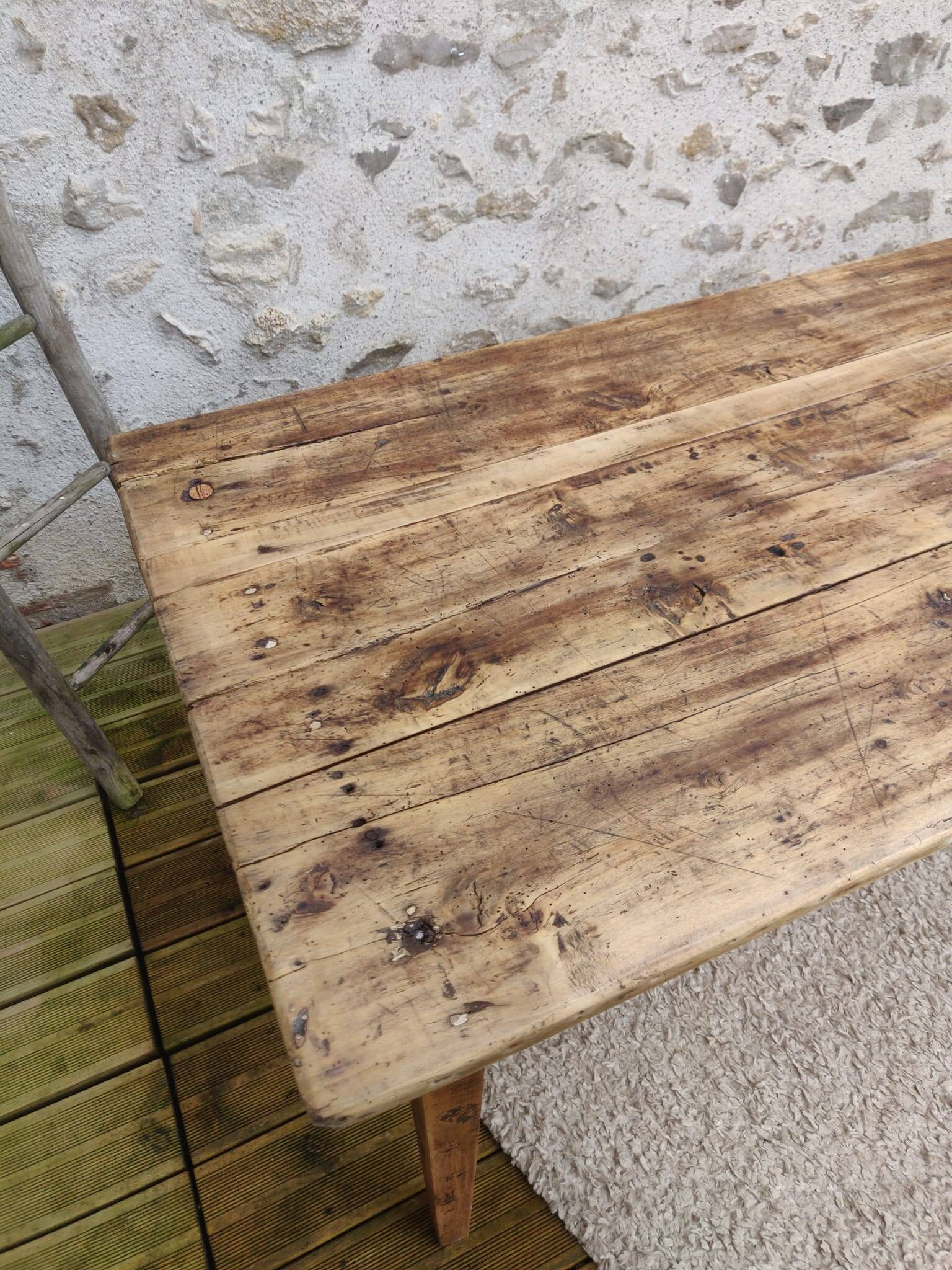 Table de ferme 191 cm x74 cm x 74,5 cm