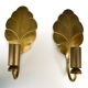 Pair of brass leaf wall lights from the 1970s.