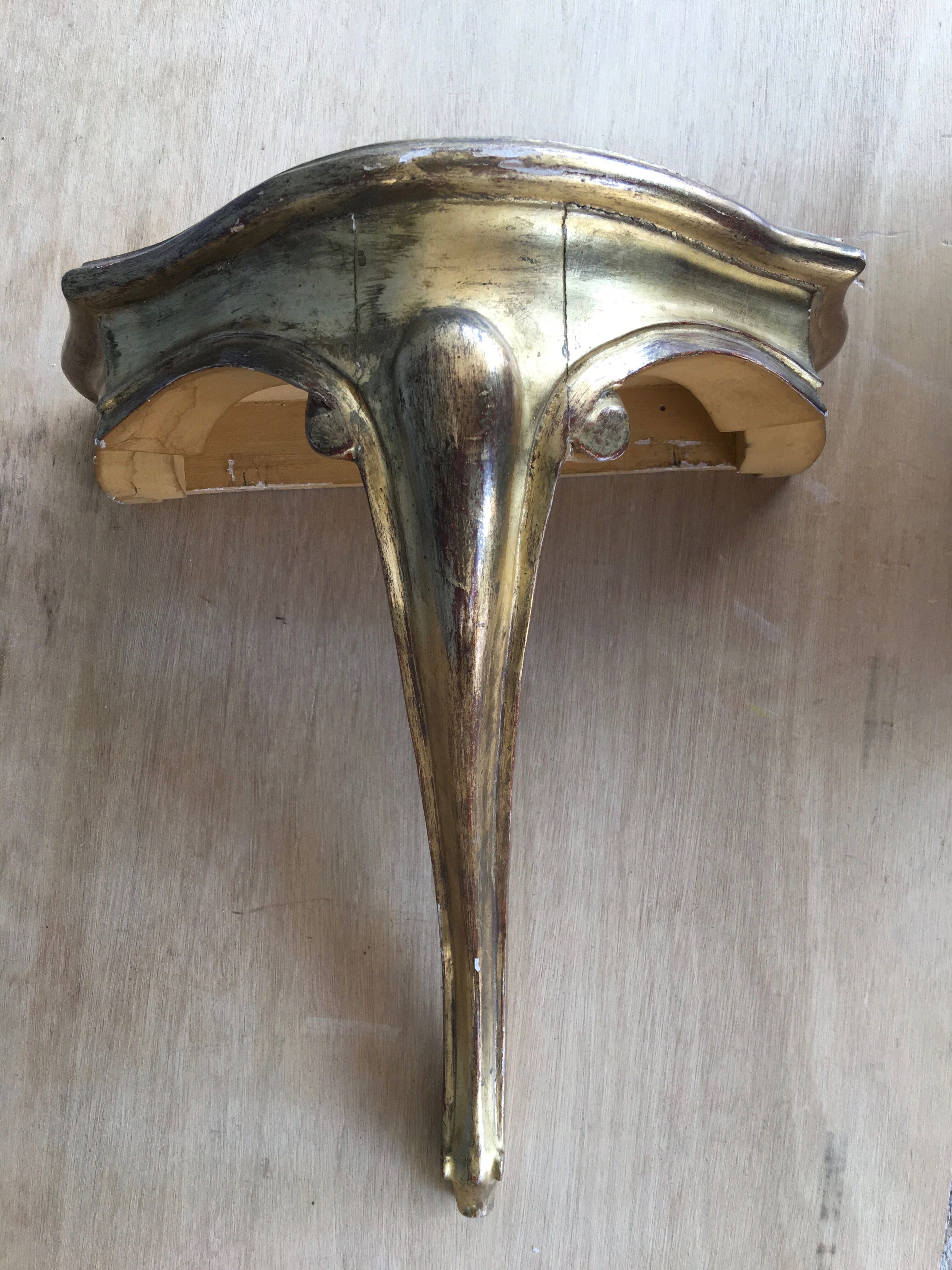 Wall console wood and stucco gilded fine XIX