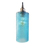 Lampe baladeuse en verre bleu vintage