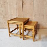 Rattan nesting tables