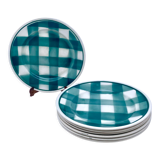 Vintage beige and green checkered service