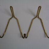 Mid-Century Brass Coat Hooks, 1950s, Set of 2