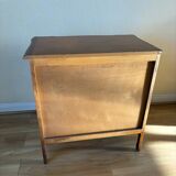 Vintage wooden chest of drawers, Louis XV style with curved drawers
