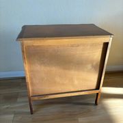 Vintage wooden chest of drawers, Louis XV style with curved drawers