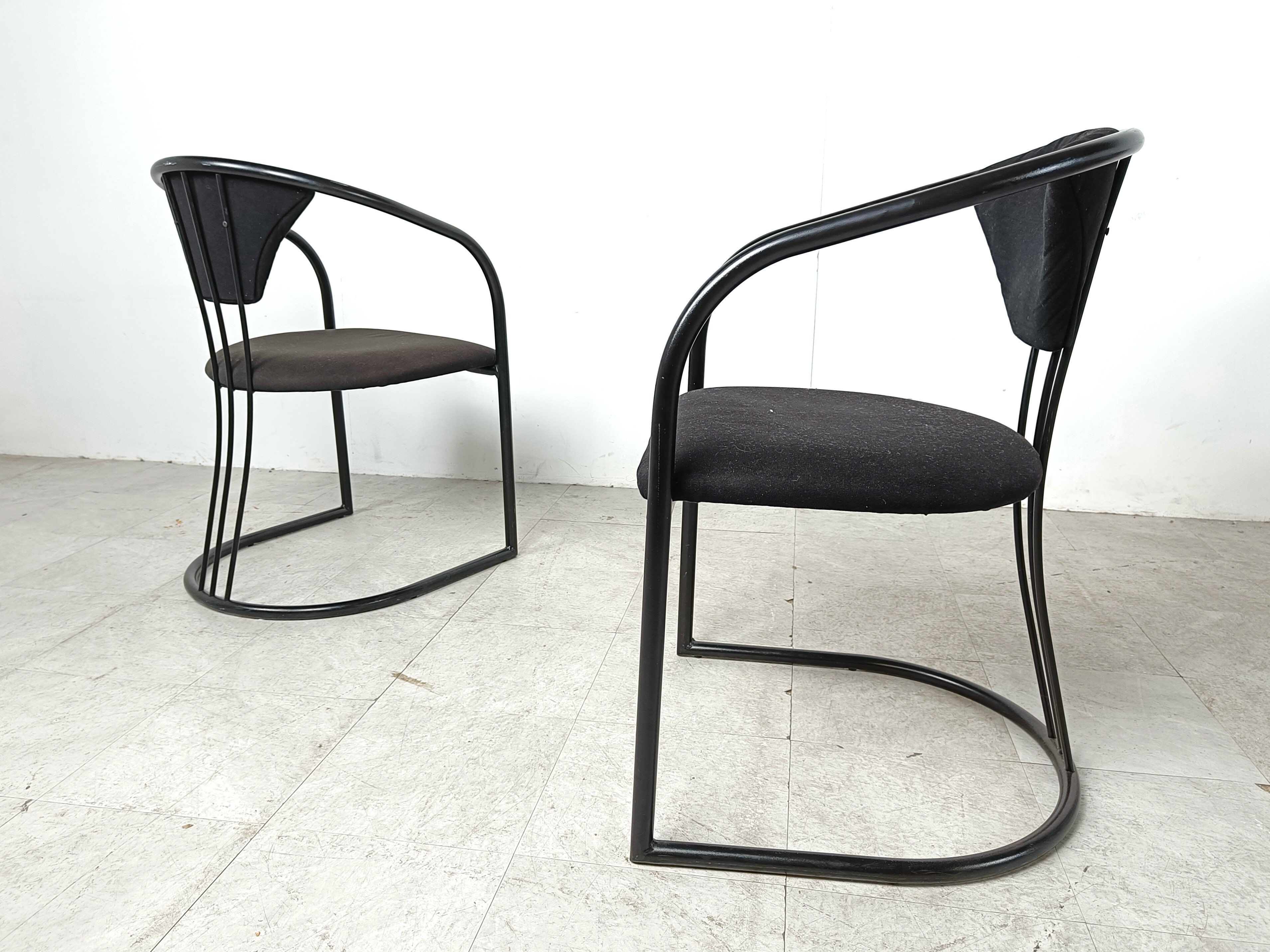 Chaises de salle à manger postmodernes italiennes, années 1980 - ensemble de 6