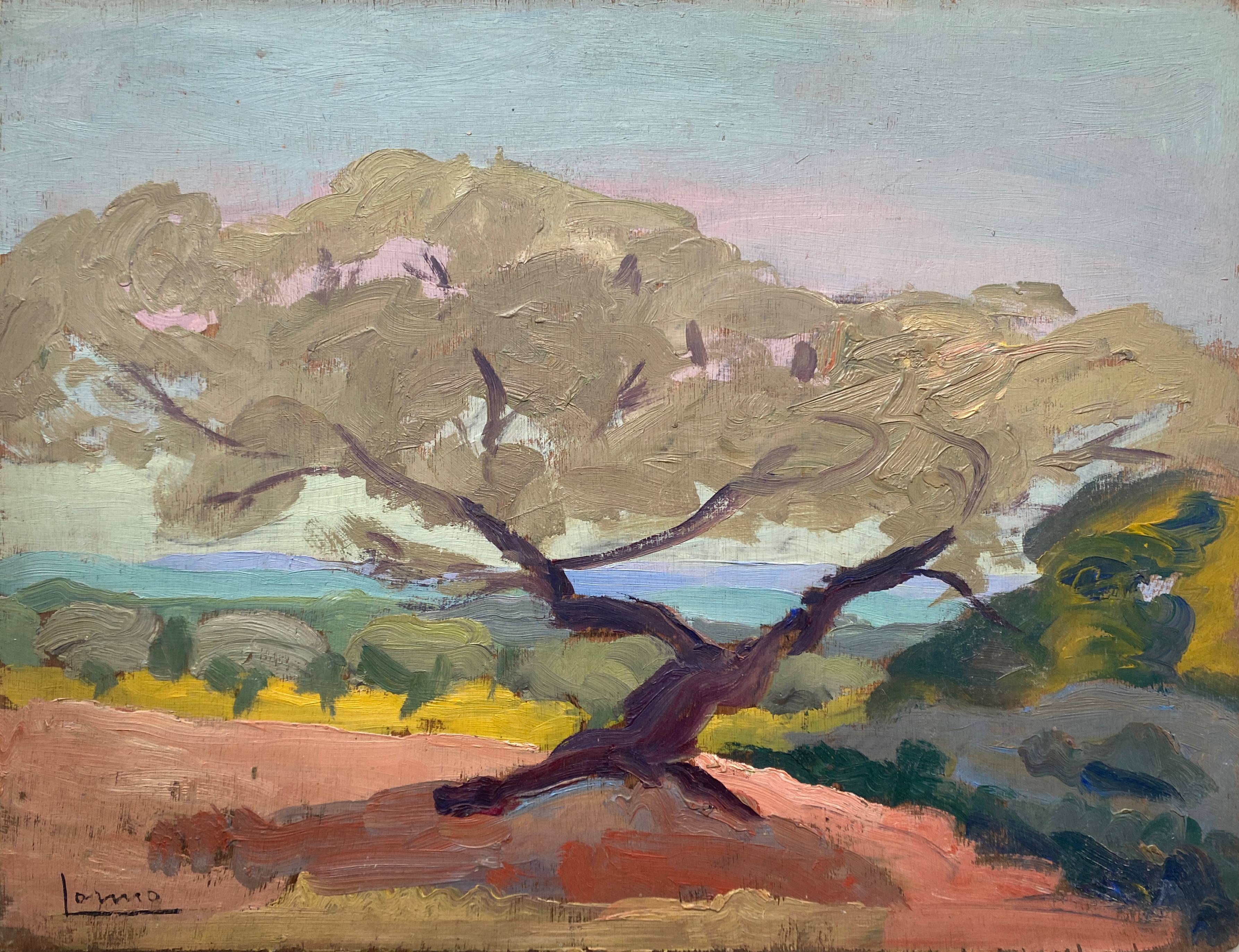 Painting bifacial view orientalist and mediterranean navy signed mid-xx°