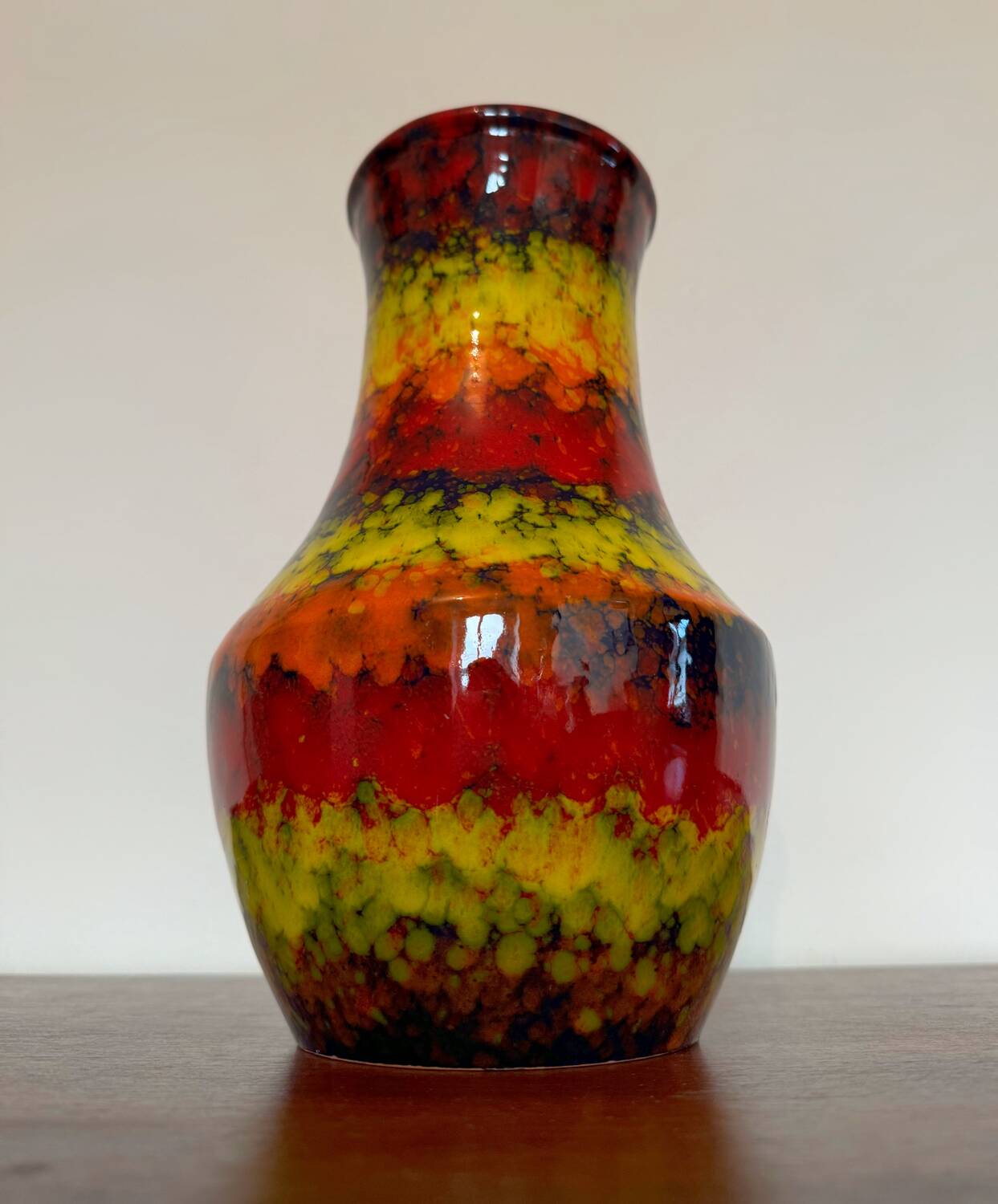 Multicolored ceramic vase from the 60s