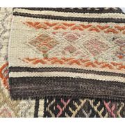 1970s Vintage Turkish Runner Handwoven Wool Flatweave Kilim Rug 84x266