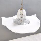 Postmodern white murano glass pendant marked la murrina, italy 1980s