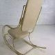 60s rocking chair in brass and ecru imitation leather