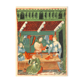 Vintage Lithography, The Clothing Store in the Middle Ages