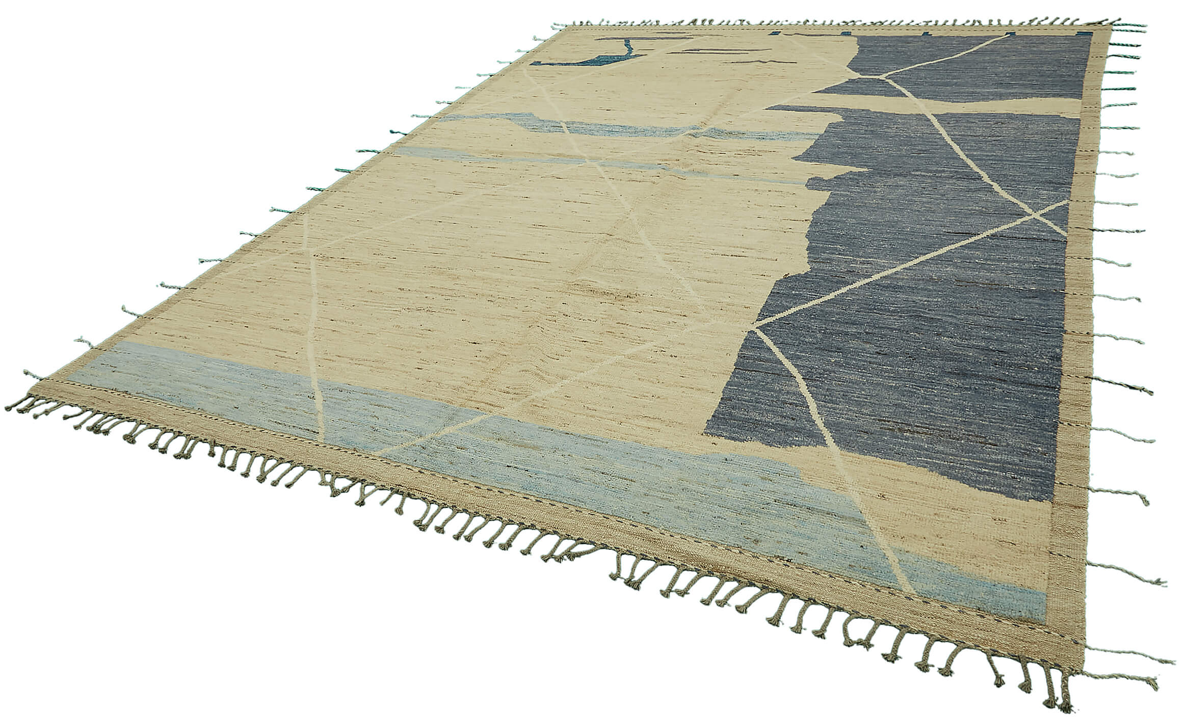 Handwoven Turkish Rustic 280 cm x 374 cm Beige Wool Carpet