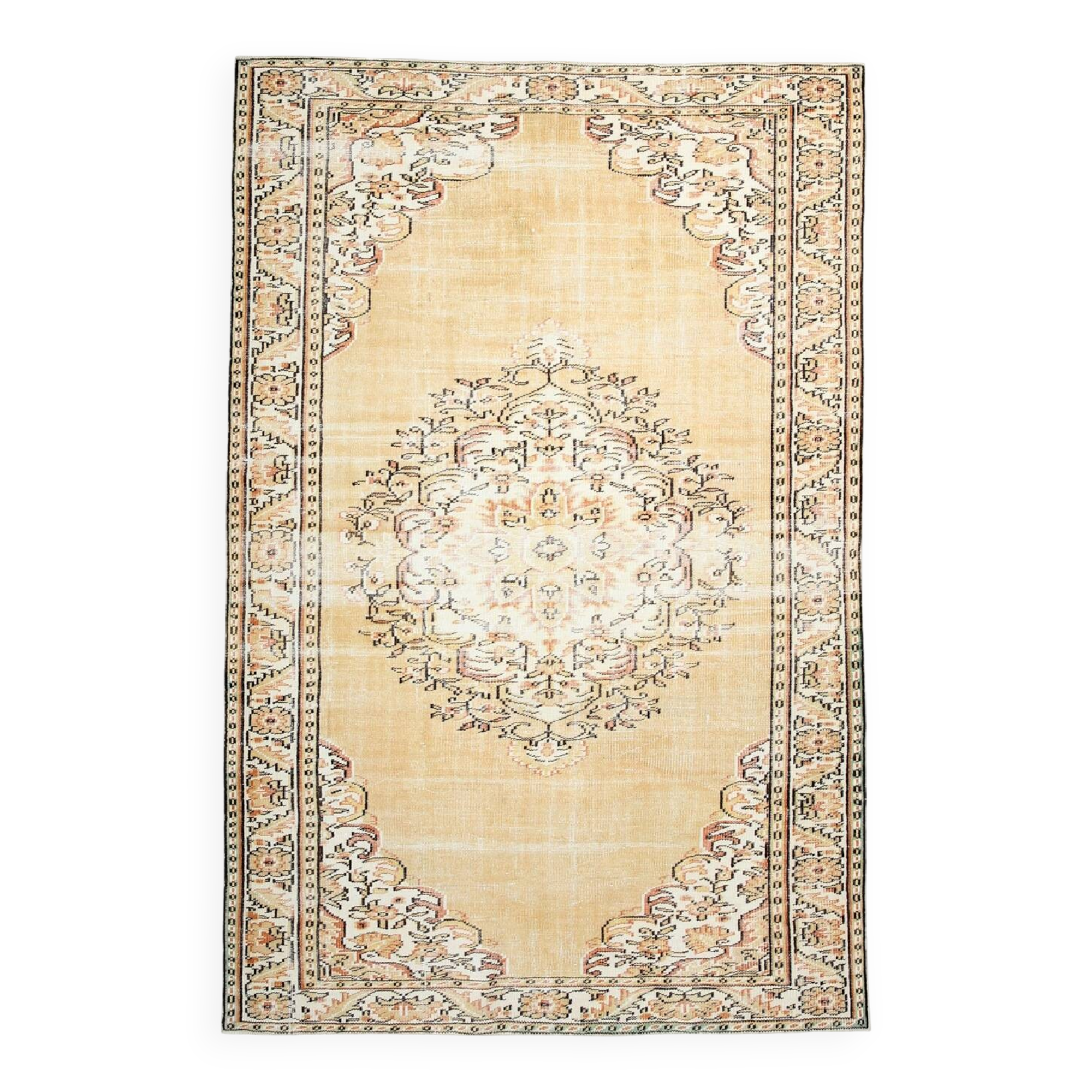 Mustard & Green Handmade Vintage Rug, 184x282Cm