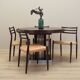Round mahogany table, Italian design, 1970s, production: Italy