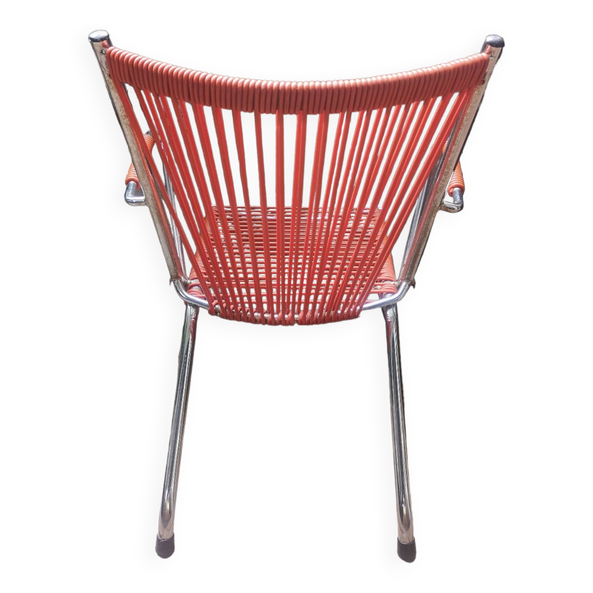 Armchair foldable child vintage 60's "scoubidou" orange