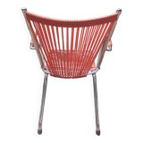 Armchair foldable child vintage 60's "scoubidou" orange