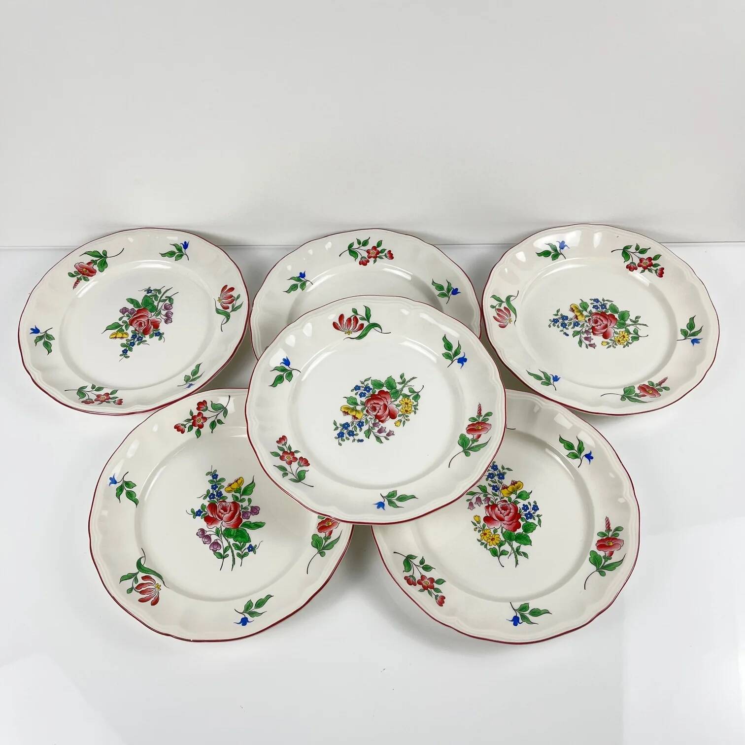 Set de 6 assiettes à dessert KG Lunéville – modèle Réverbère