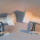 Pair of 1970 wall lights in beige lacquered aluminum.