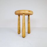 Modern Scandinavian Sculptural Stool, Pine, Sweden, 1970s