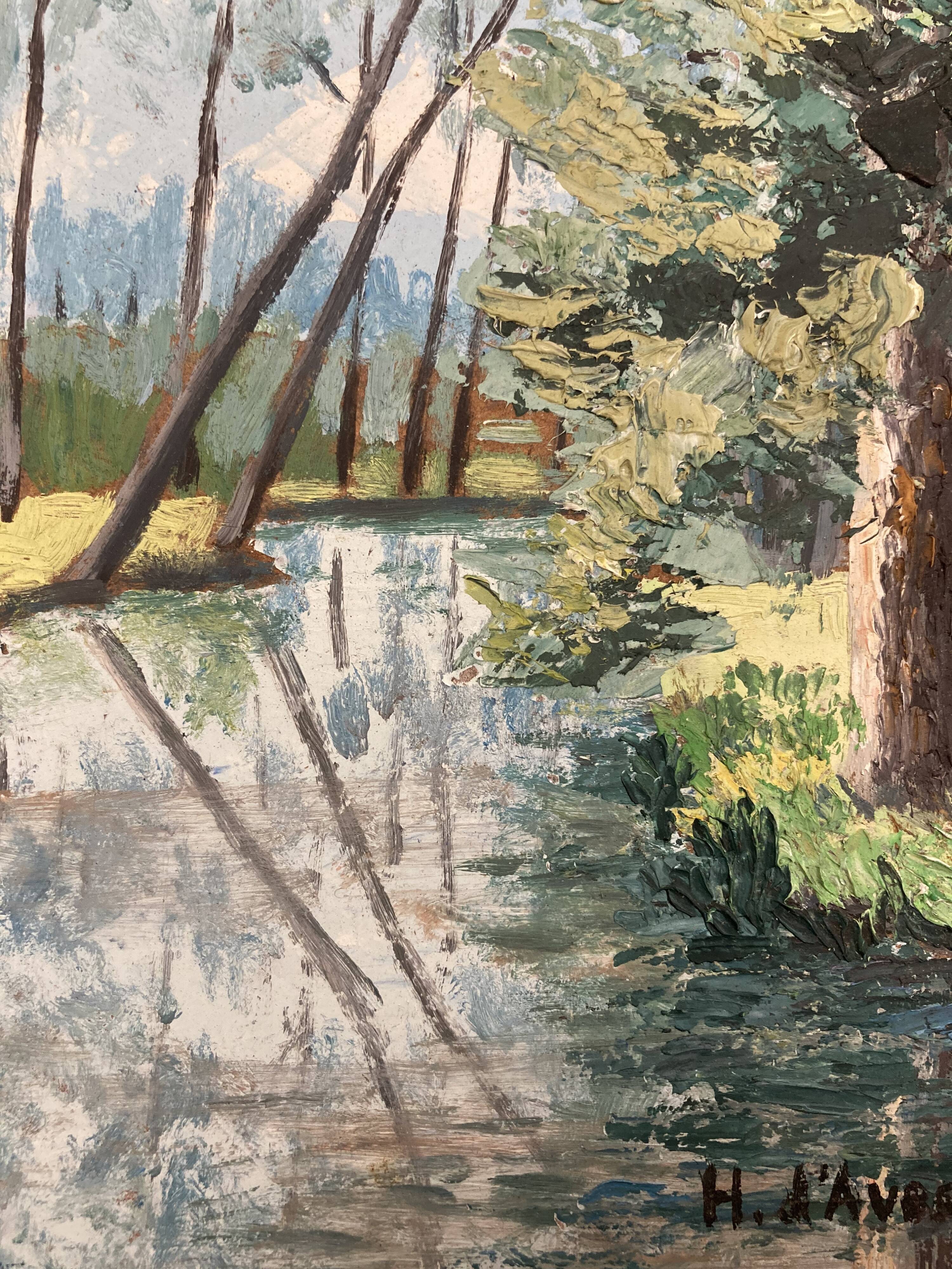 Oil on vintage panel