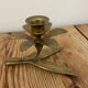 Pair of brass flower candlesticks