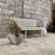 Old vintage garden bench with 2 wooden place, 1950s