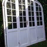 Door bay window arched oak frame H233,5xW234 small tiles