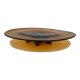Vintage amber glass centrepiece bowl on a pedestal.