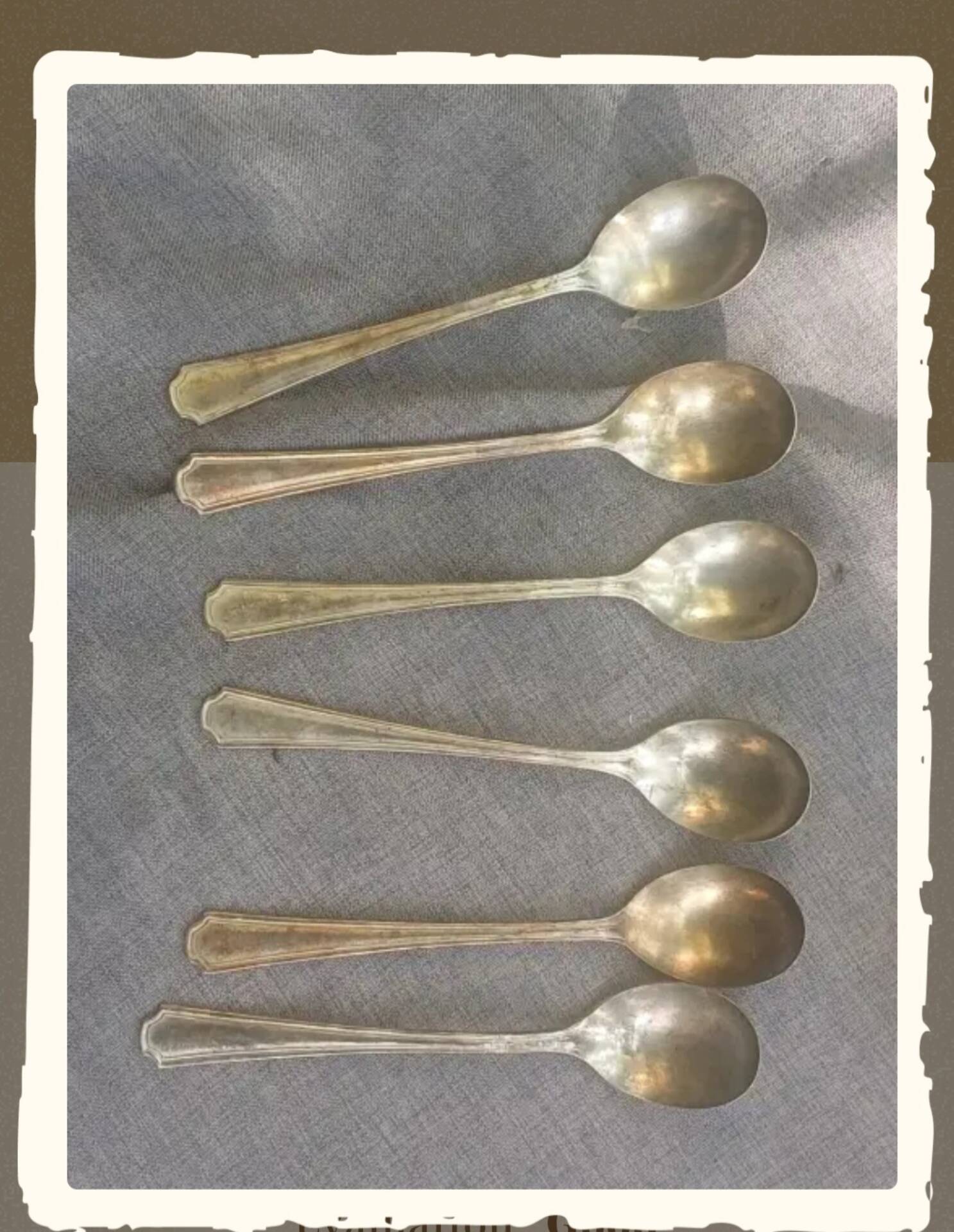 Lot de 6 petites cuillères vintage - Oneida Hotel Plate