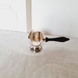 Classic style sauce boat, Perlas model, in silver metal, with removable handle