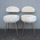 Lot de 2 chaises Pelfran moumoute ivoire vintage