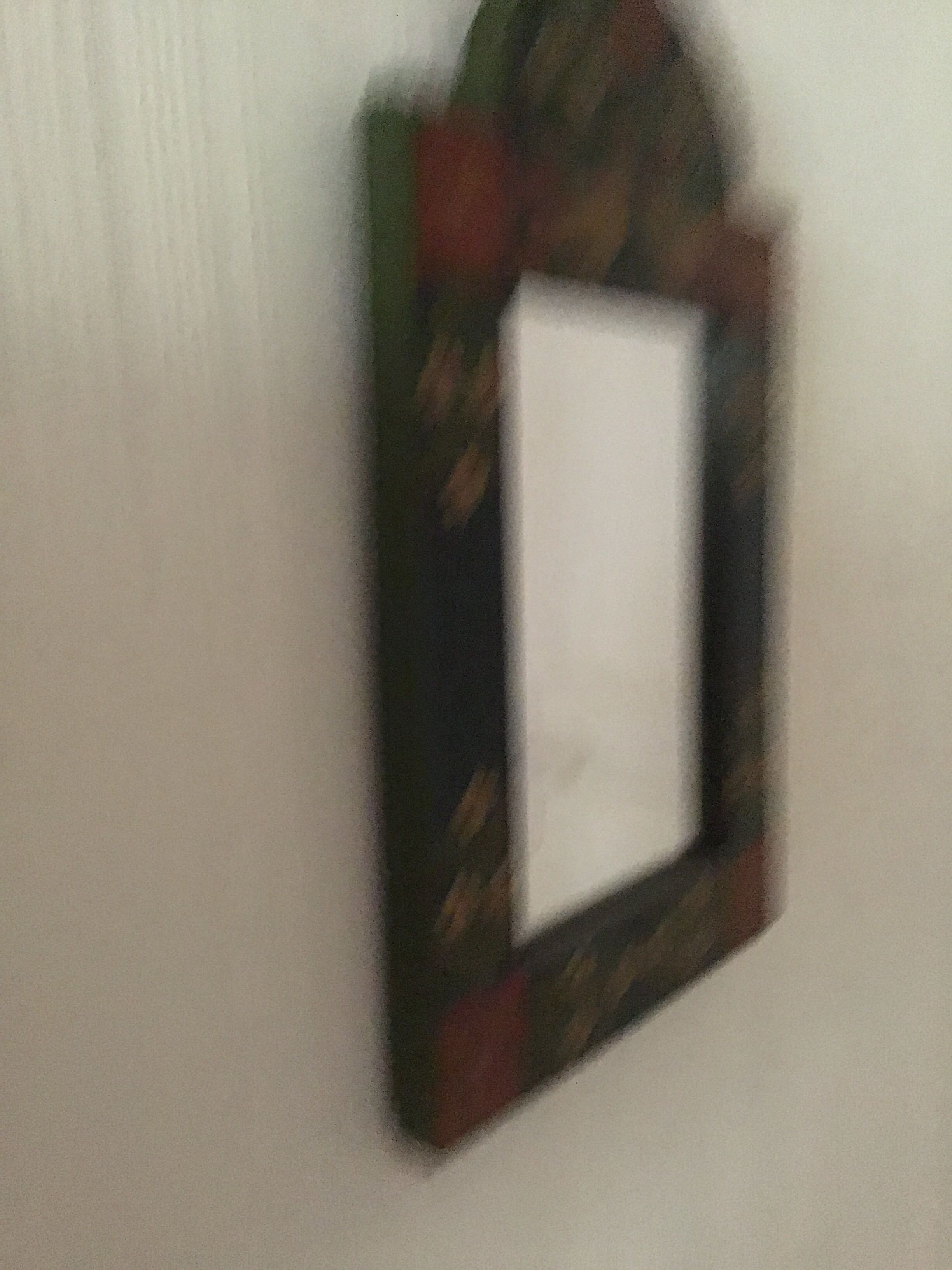 Painted wood mirror 22x35cm