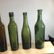 Lot of old blown glass beer bottles with marking