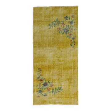 ONE-OF-A-KIND TURKISH HANDWOVEN VINTAGE RUG - RUSTIC VINTAGE CHARM 203X 93