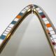 Mosaic and brass mirror, free form, Holland, 50s.