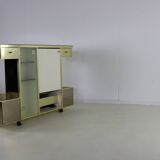 Seventies design bar cabinet by Harvey Guzzini for Stilglass Donati