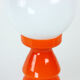 Orange glass table lamp by vitropol, poland 1960s