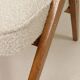 Vintage armchair in rustic oak with pearl bouclé, designed by Chierowski.