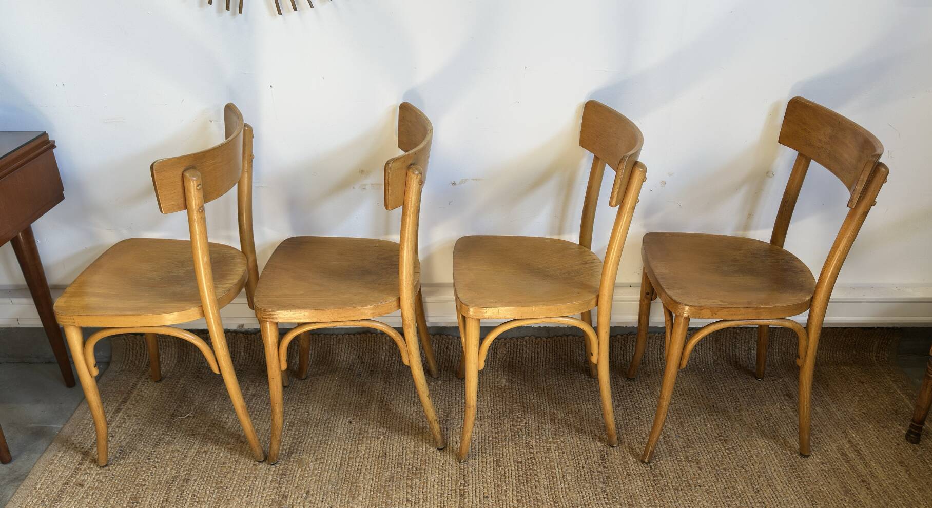 4 chaises bistrot en bois courbé - style baumann