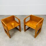 2 modular wooden children's chairs