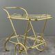 Rolling table cart in brass and glass, 20th century