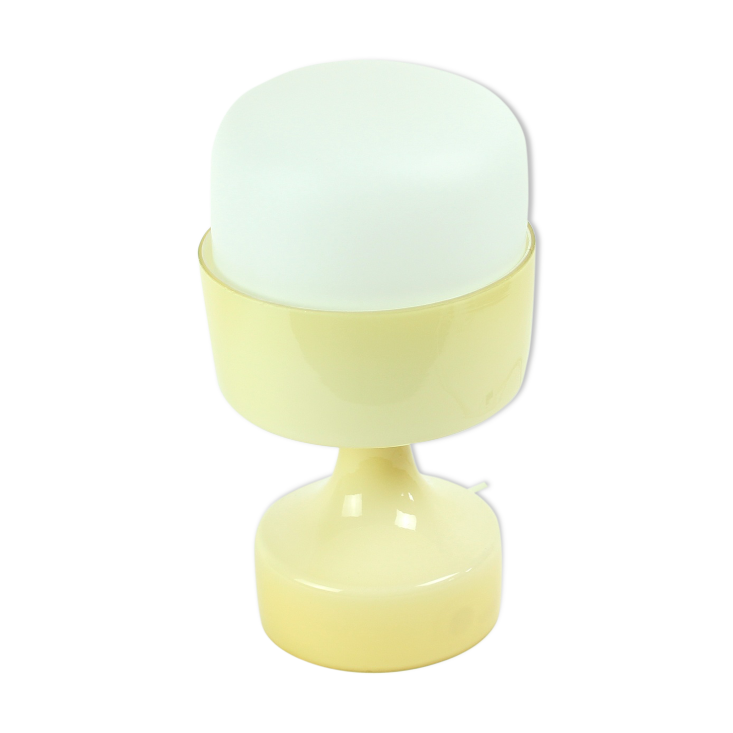 Lampe en verre blanc/crème des années 1970, Ivan Jakes pour Osvětlovací Sklo, Tchécoslovaquie