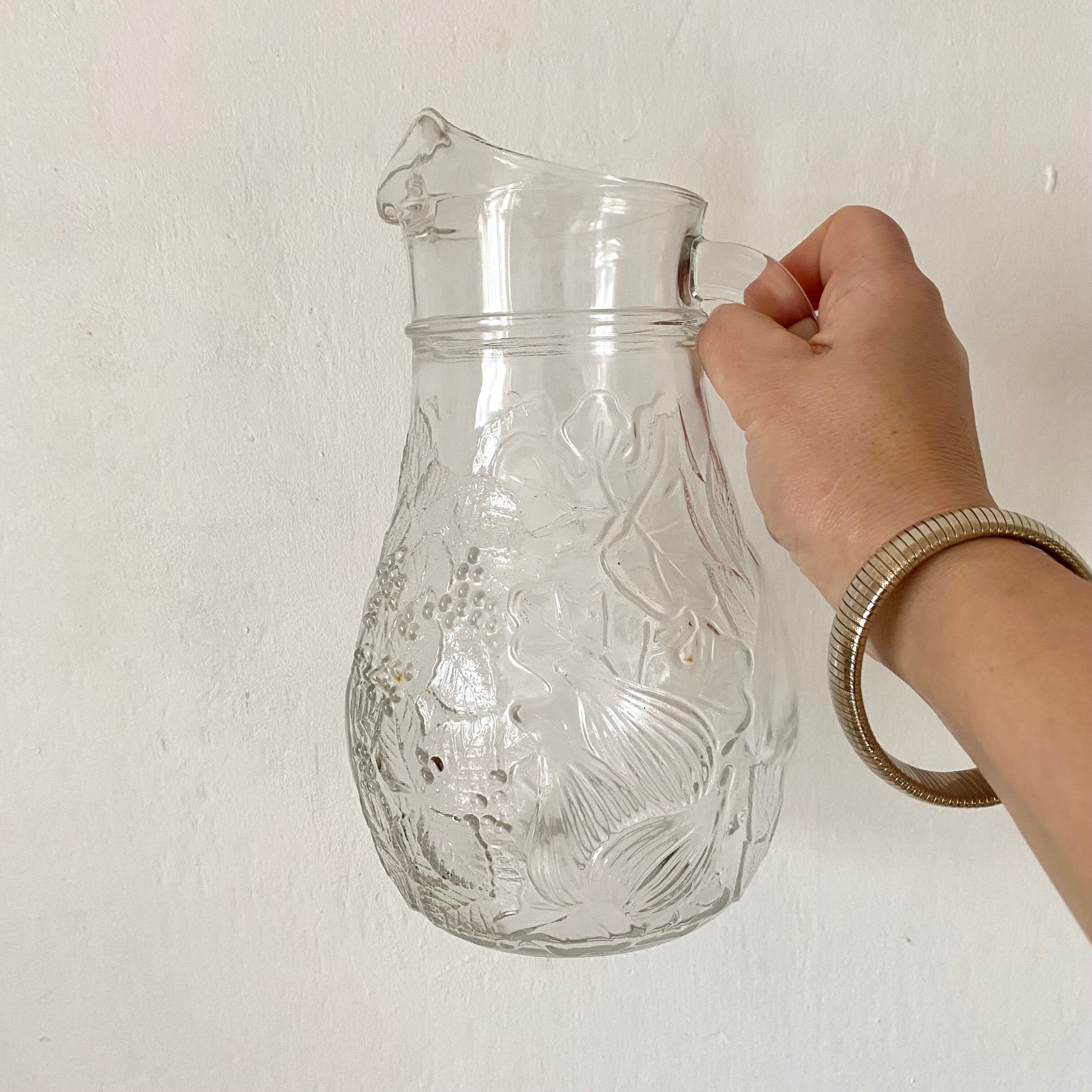 Vintage clear glass pitcher Italy