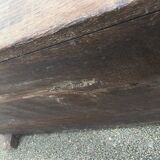 Old solid oak chest early XVIII Brutalist